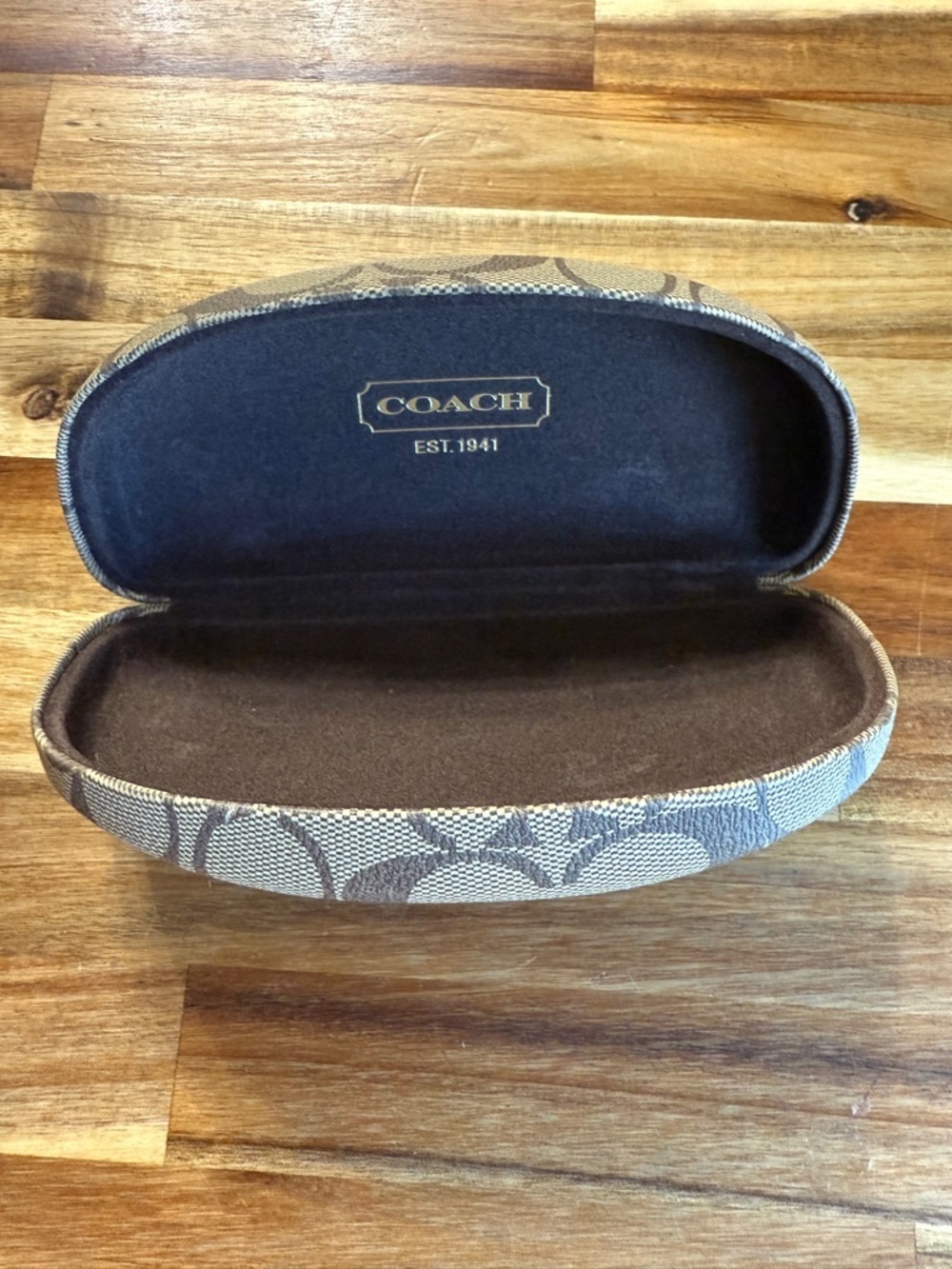 Coach Brown Signature Pattern Eyewear Case